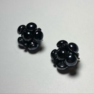Black Onyx like Cluster Earrings